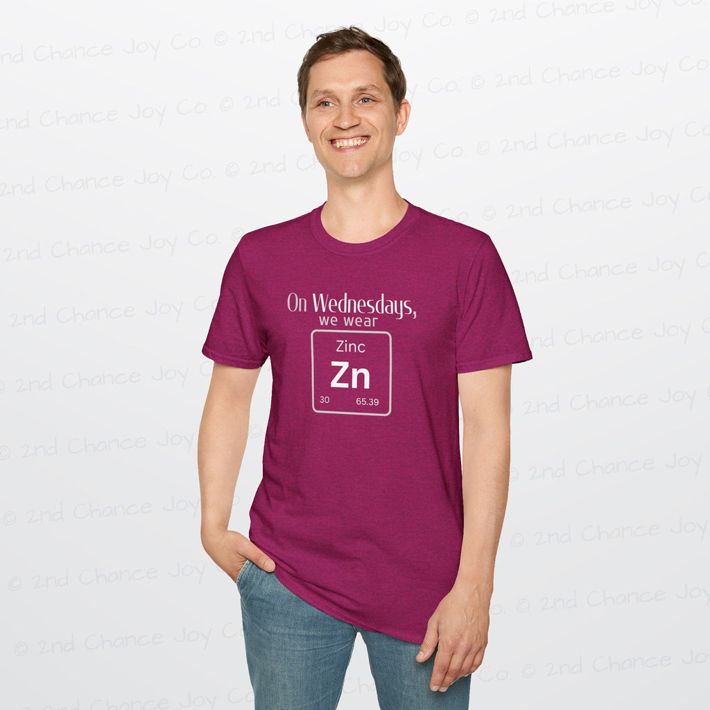 Wednesdays We Wear Zinc - Chemistry Periodic Table Shirt