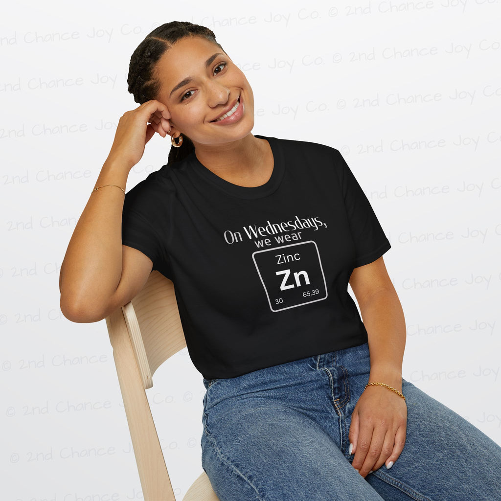 Wednesdays We Wear Zinc - Chemistry Periodic Table Shirt