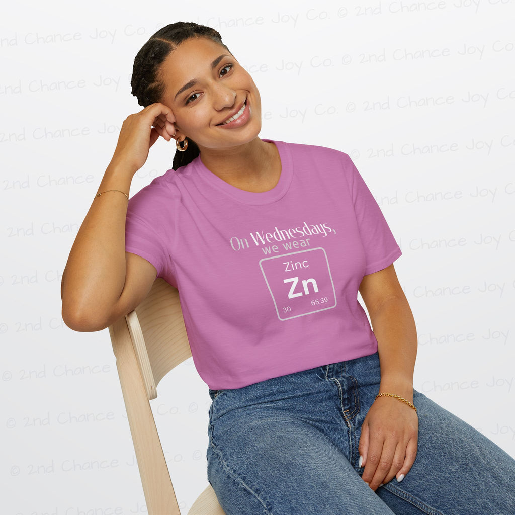 Wednesdays We Wear Zinc - Chemistry Periodic Table Shirt