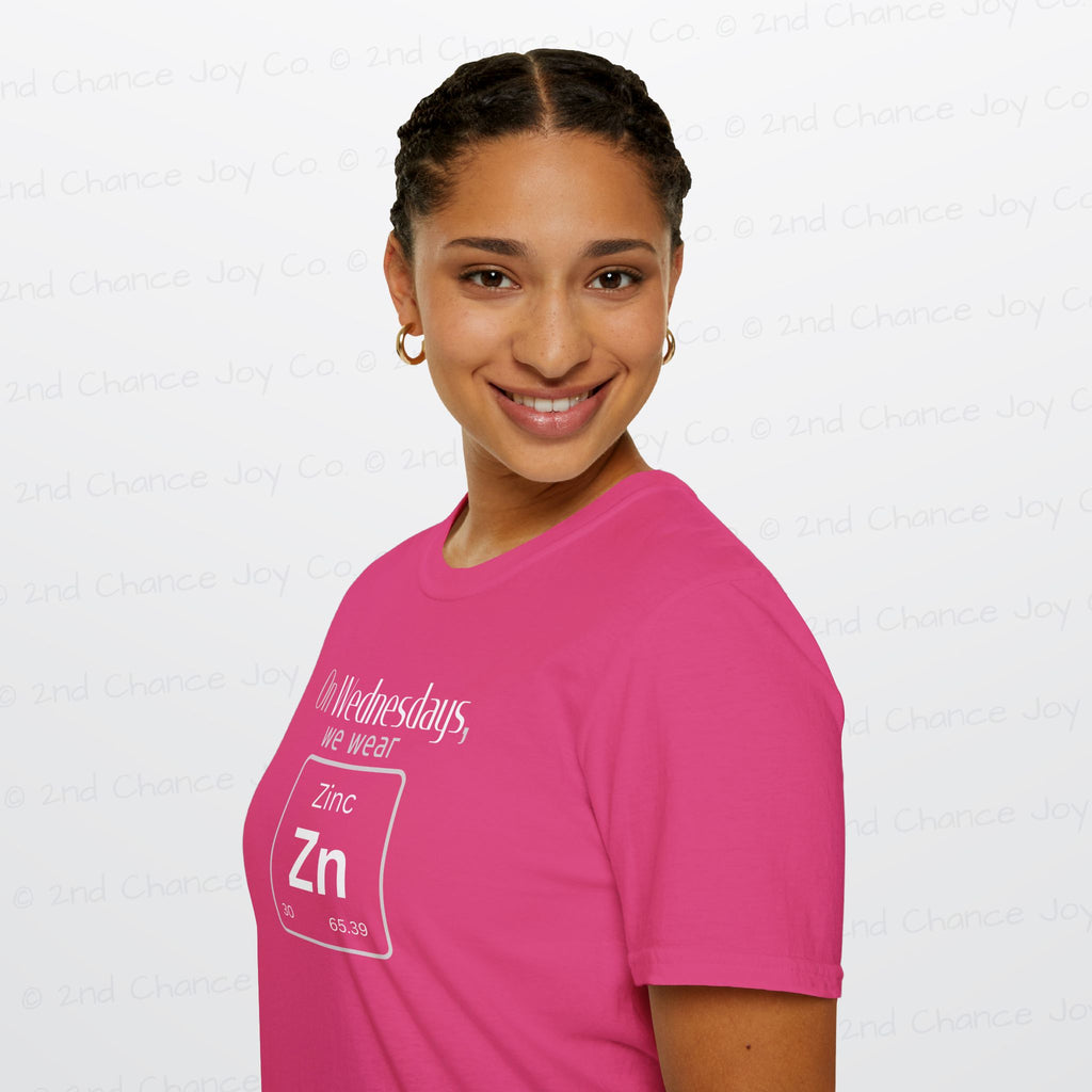 Wednesdays We Wear Zinc - Chemistry Periodic Table Shirt